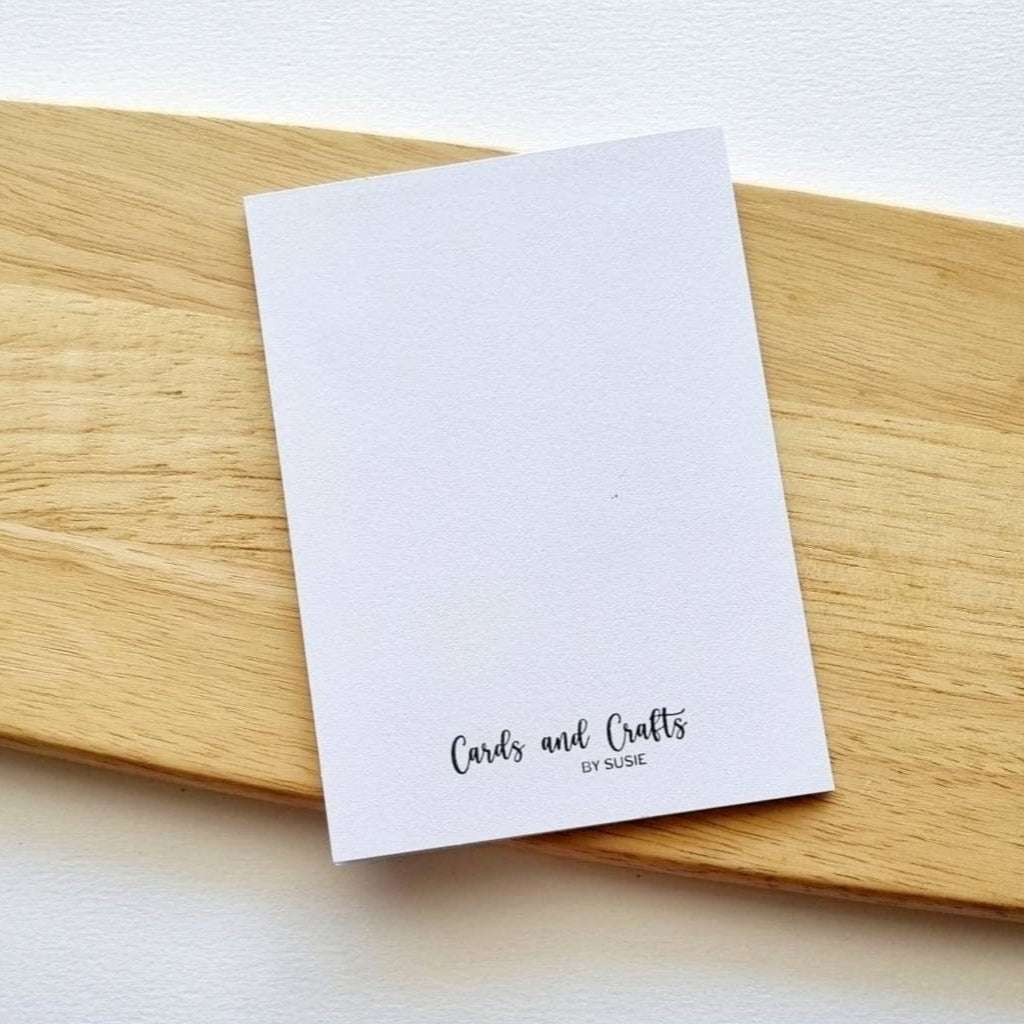 Back of white card