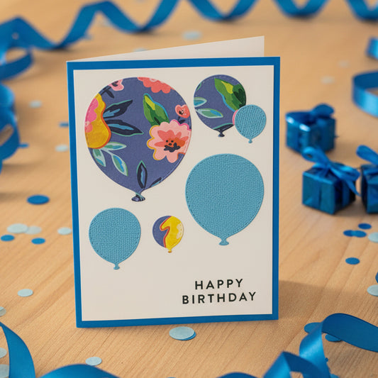 Birthday Card Balloons blue