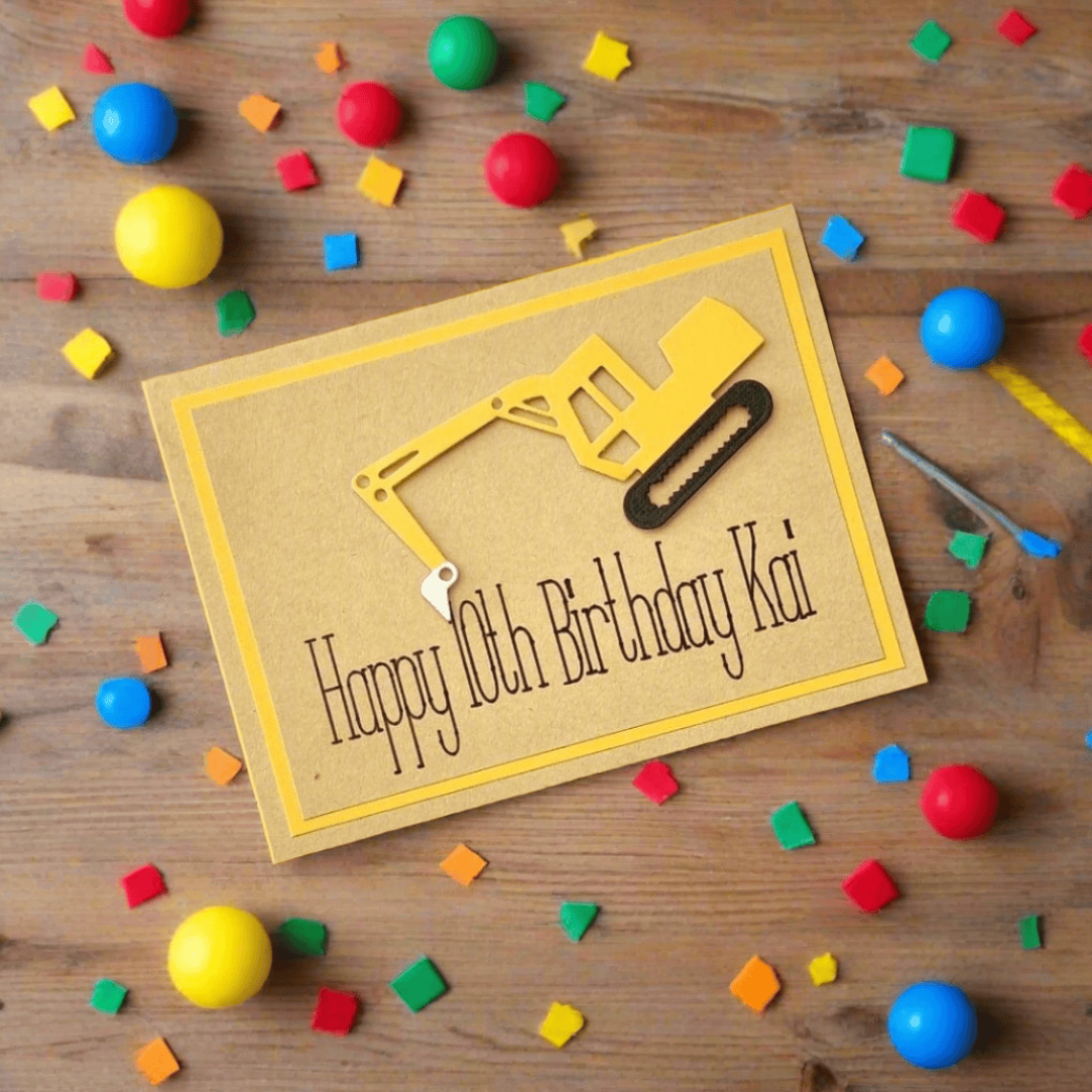 Digger birthday card