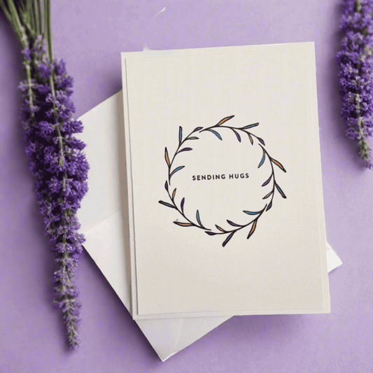 Rainbow Wreath Sending Hugs Card