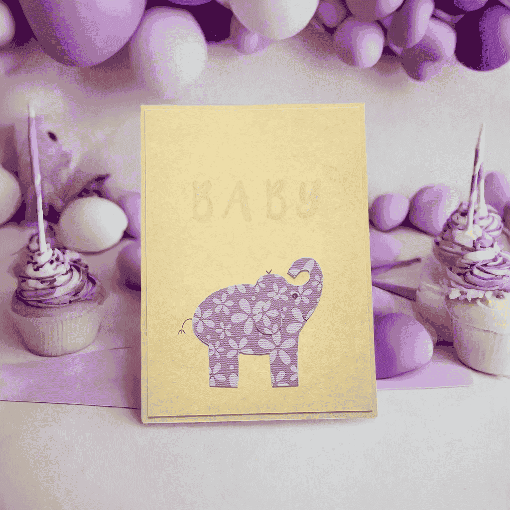 Baby Elephant Baby Cards - Pack of 6