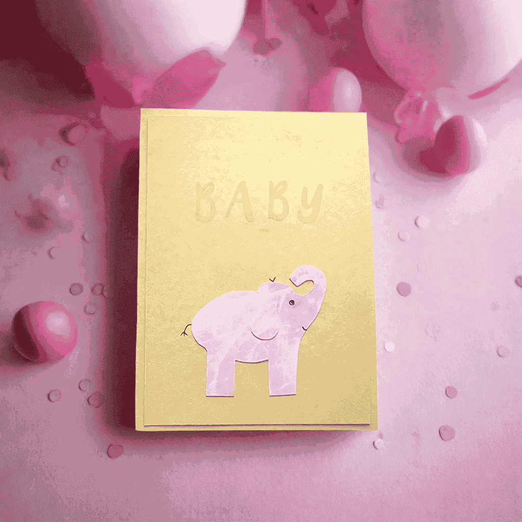 Baby Elephant Baby Cards - Pack of 6