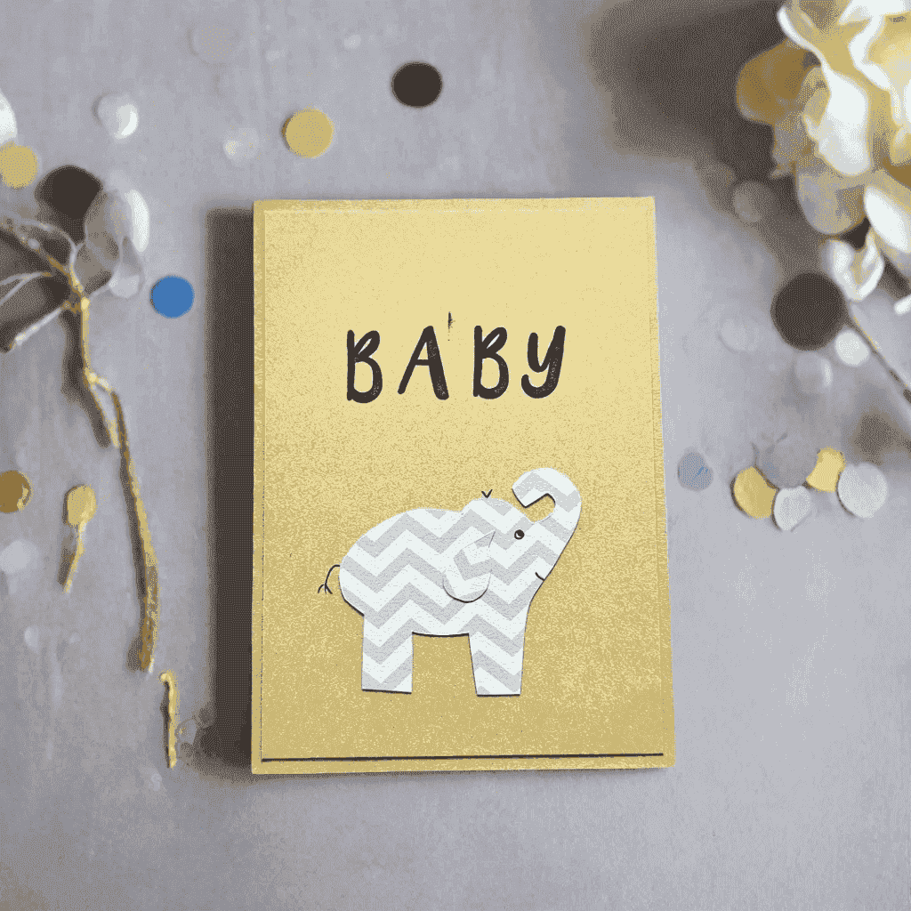 Baby Elephant Baby Cards - Pack of 6