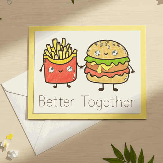 Burger and Fries Love Card