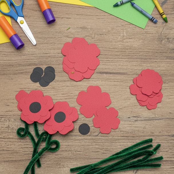 Poppy Making Craft Pack, Set of 10