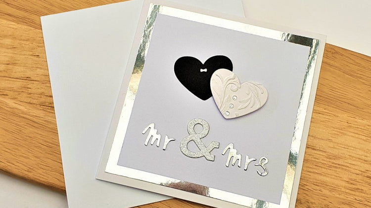 Mr and Mrs Heart Handmade Card