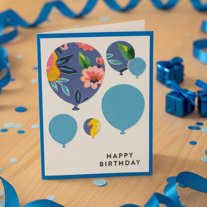 Birthday Card Balloons blue