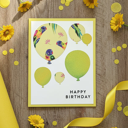 Birthday Card Balloons yellow