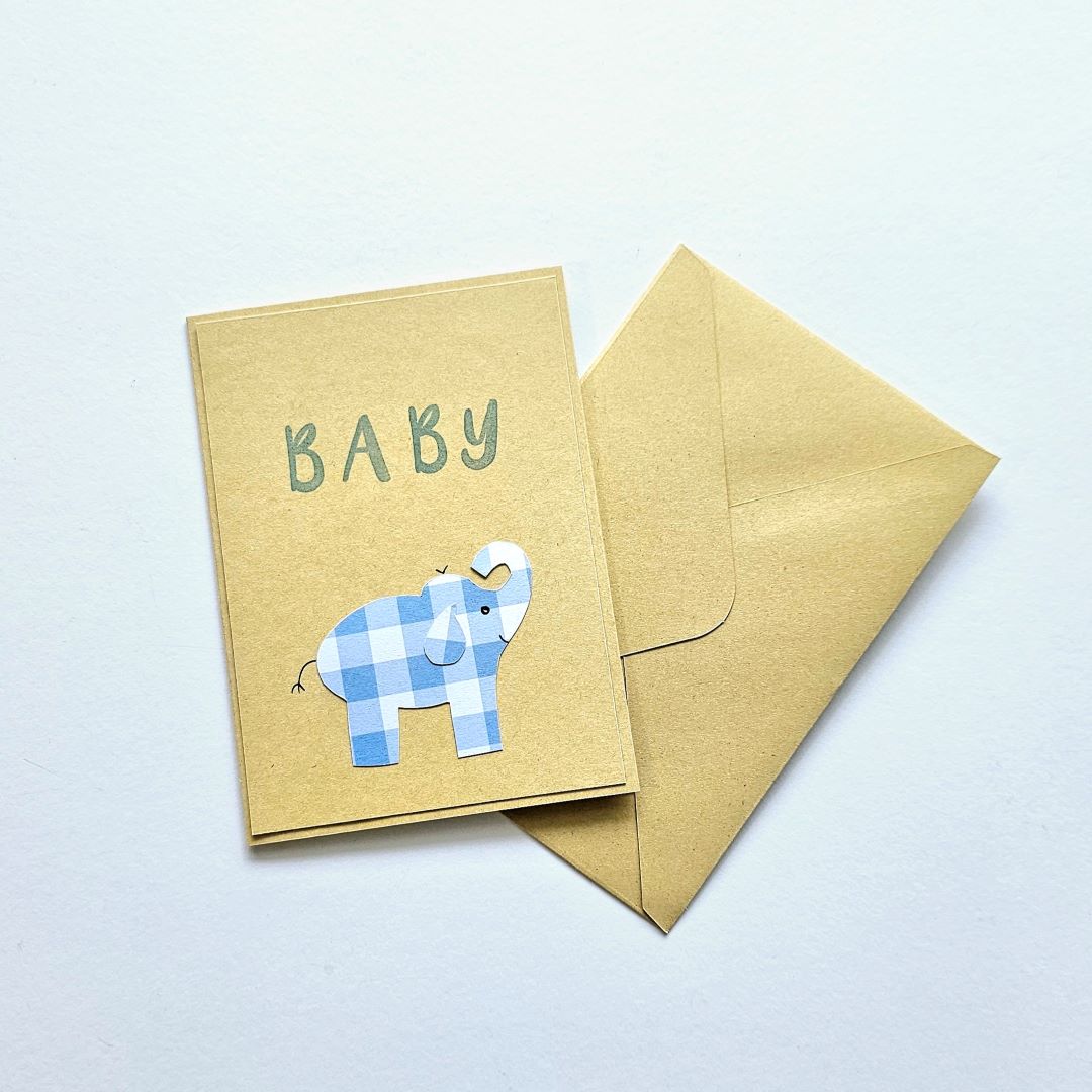 Blue Elephant card with Envelope