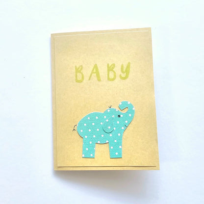 Green Baby Elephant Card