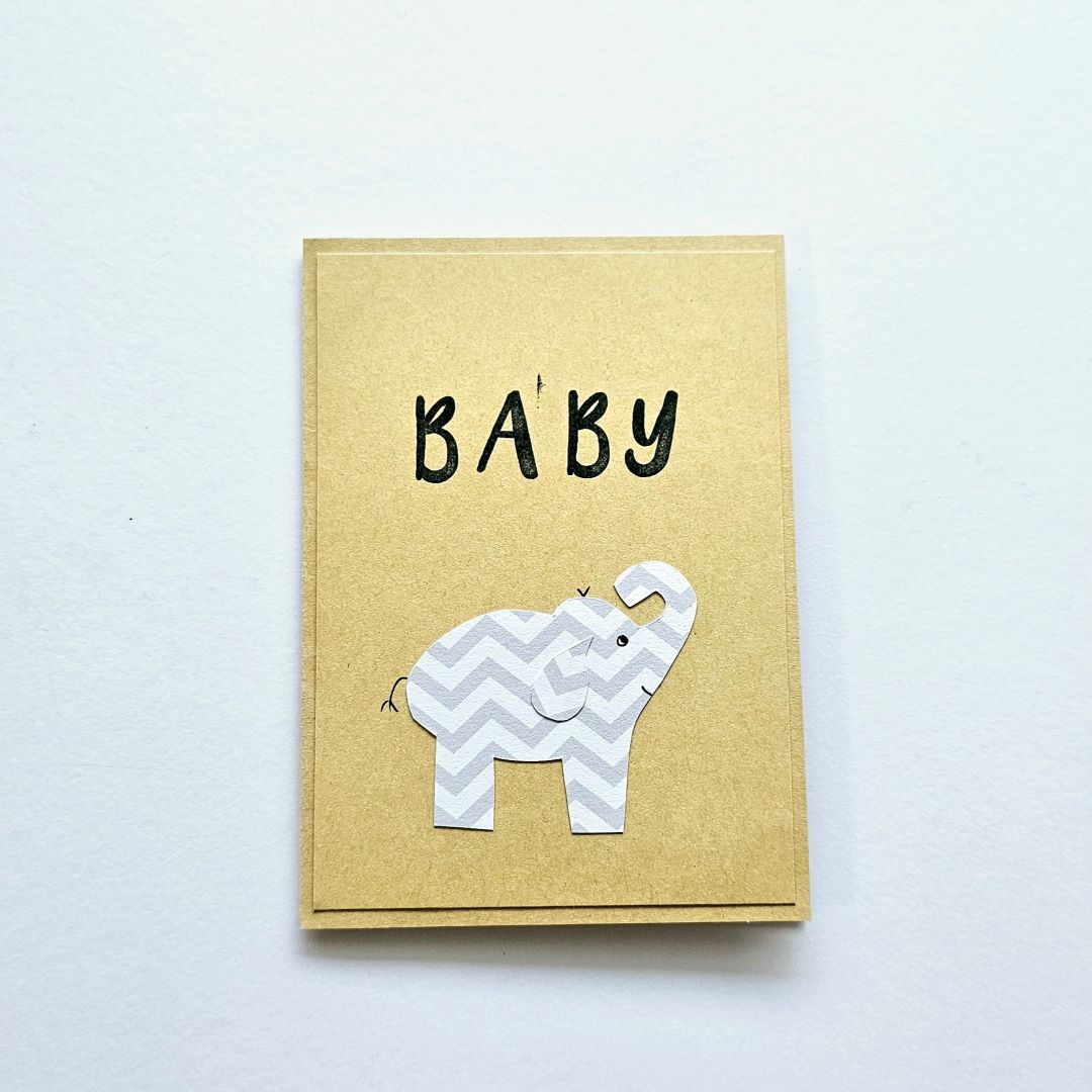 Grey Baby Elephant Card