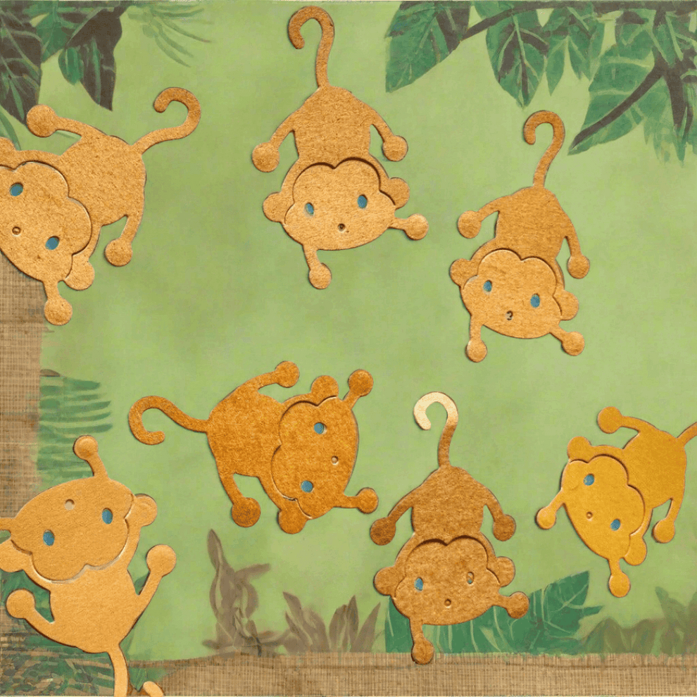 Happy Monkey Shapes | Kid Scrapbooking Projects | Kids Crafting ...