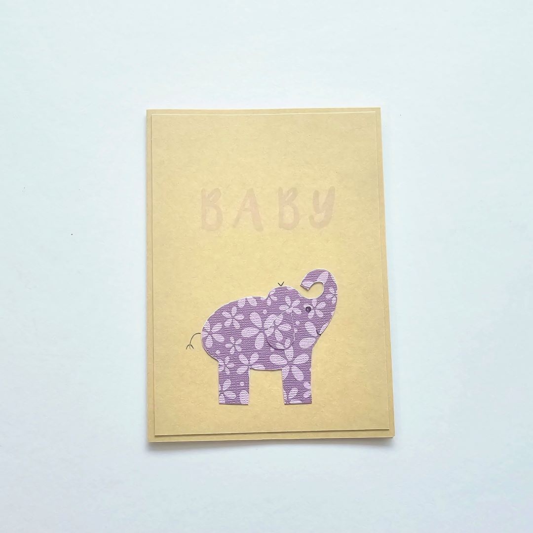 Purple Baby Elephant Card