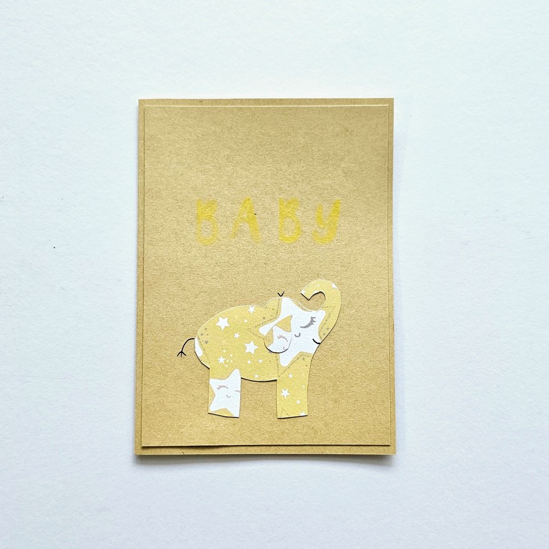 Yellow Baby Elephant Card