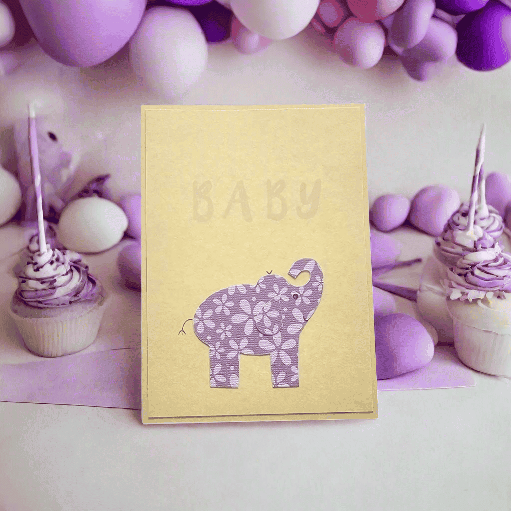 Baby Elephant Baby Cards - Pack of 6