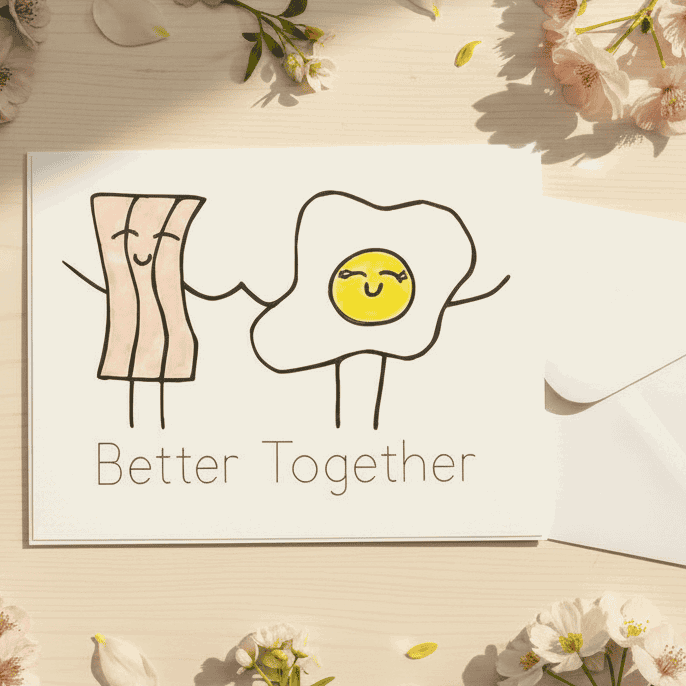 Bacon and Egg Love Card