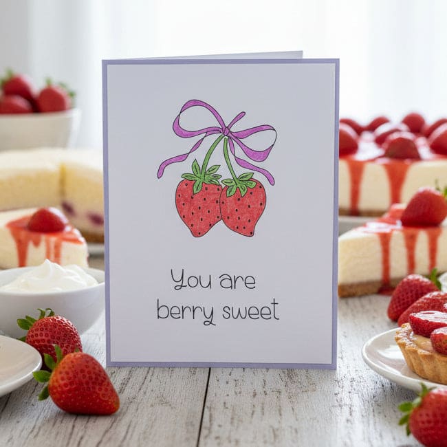 Strawberry Card Berry Sweet Wishes