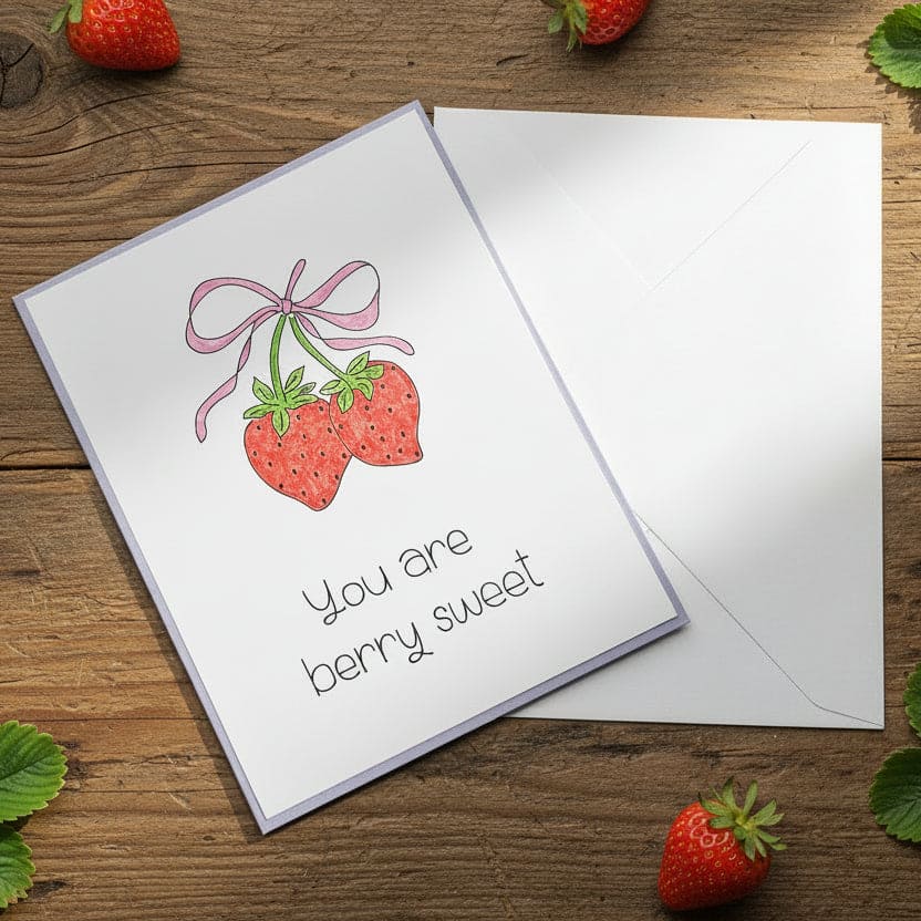 Strawberry Card Berry Sweet Wishes