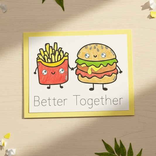 Burger and Fries Love Card