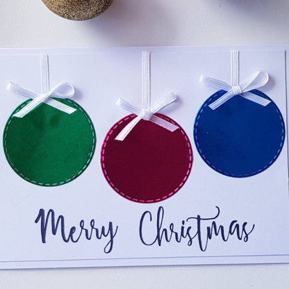 Pack of Five Bauble Christmas Cards