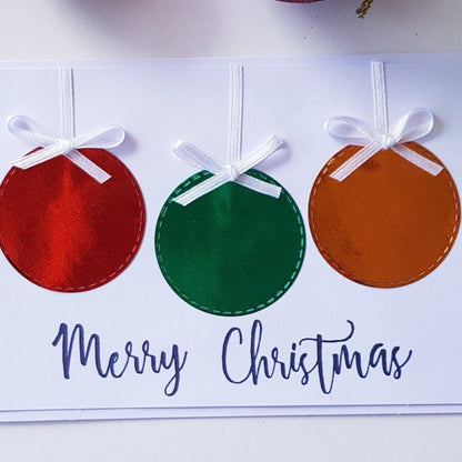 Pack of Five Bauble Christmas Cards