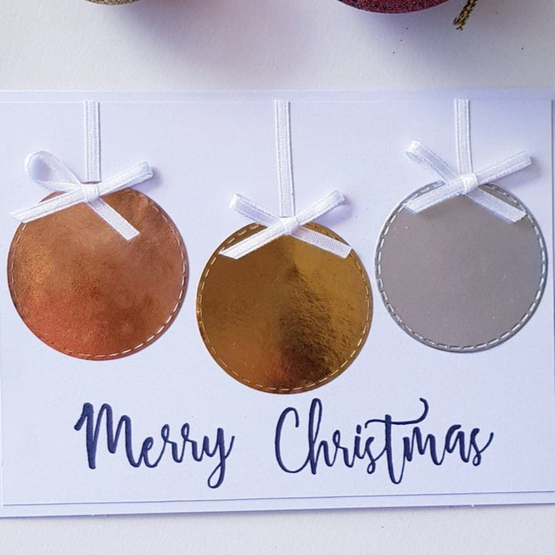 Pack of Five Bauble Christmas Cards