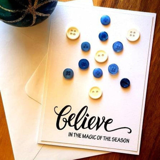 Button Snowflake Christmas Card 